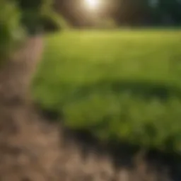 Lush green lawn with freshly planted grass seeds