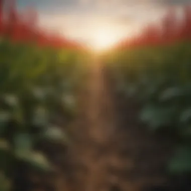 A vibrant field showcasing diverse crops flourishing under optimal conditions.