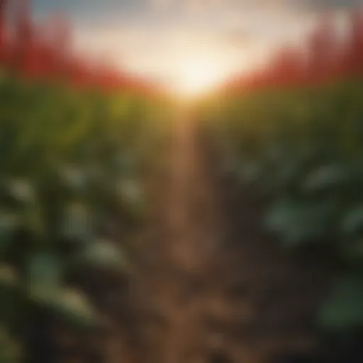 A vibrant field showcasing diverse crops flourishing under optimal conditions.