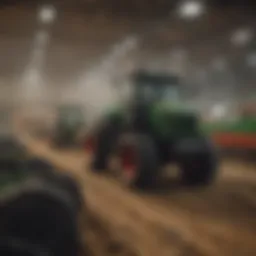 A vibrant auction event showcasing diverse agricultural items