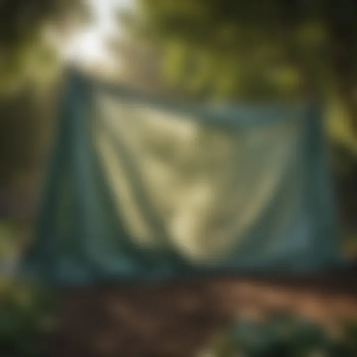 Eco-friendly tarp in a garden setting