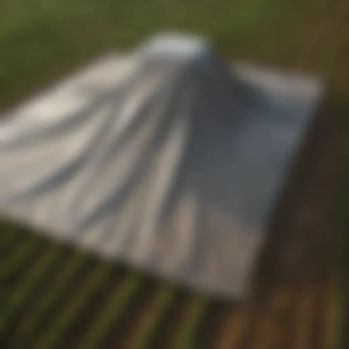 Super strong tarp protecting crops from harsh weather