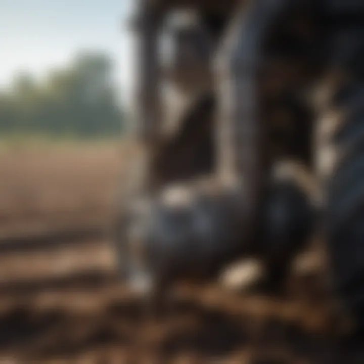 Close-up of manure transfer pump components