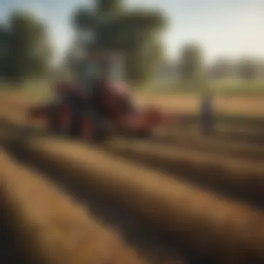 Traditional harvesting techniques being applied in a lush field.