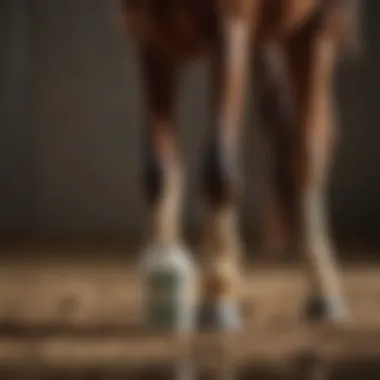 Applying Conditioner for Optimal Hoof Care Application of hoof conditioner on a horse
