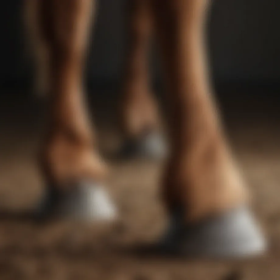 Close-up of healthy horse hooves