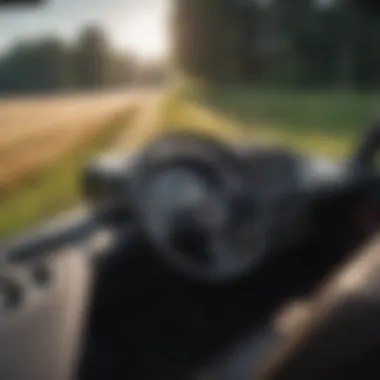 Close-up of the advanced dashboard on a zero turn mower