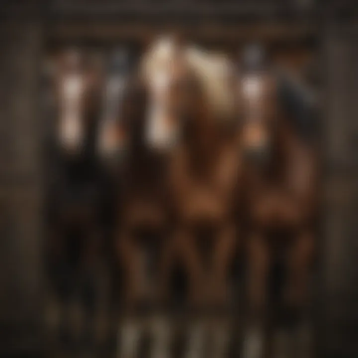 Various types of horse panels arranged in a stable environment