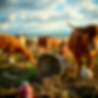 Graph showing trends in meat consumption and climate change impact