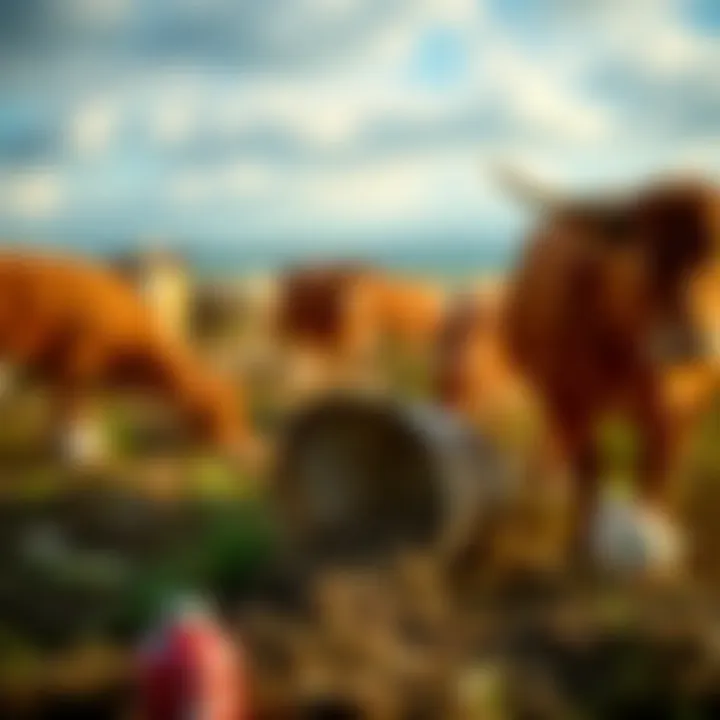 Graph showing trends in meat consumption and climate change impact