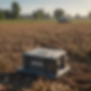 Tomcat bait stations set up in an agricultural field