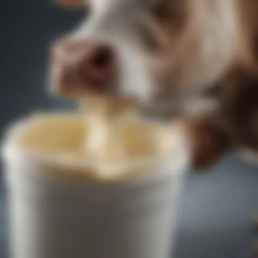 Container of cow udder cream showcasing its texture and formulation