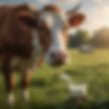 The Importance of Animal Welfare in Dairy Farming A healthy cow in a lush pasture, emphasizing animal welfare
