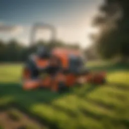 Advanced Kubota diesel zero turn mower in a field