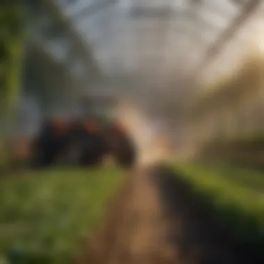 Agriculture's Role in Greenhouse Gas Emissions Depiction of agricultural practices leading to methane emissions