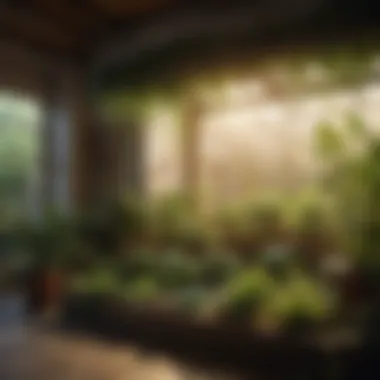 Indoor Garden with COB LED Technology An indoor garden setup utilizing COB LED technology for optimal plant growth.