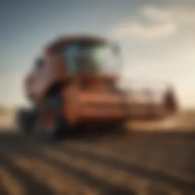 Modern harvester in action in Indian fields