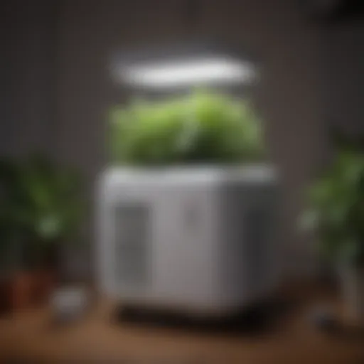 Mini AC unit inside a grow tent