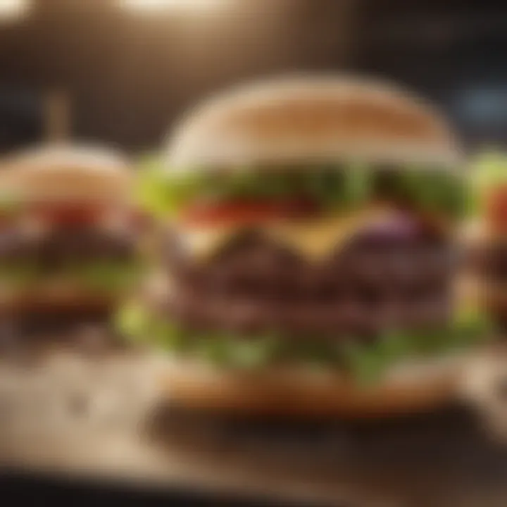 A sustainable farm showcasing ingredients for hamburgers