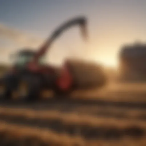 Titan bucket hay spear in action on a farm