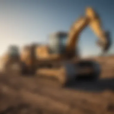 Comparison of tracked and wheeled excavators in a field