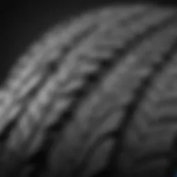 Close-up view of a traction tire showcasing its tread pattern