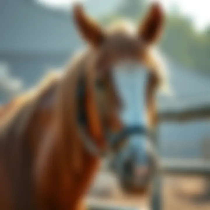 A horse being groomed with a curry comb, highlighting the proper technique and care routine.