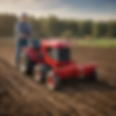 Troy-Bilt tiller in action on a thriving farm