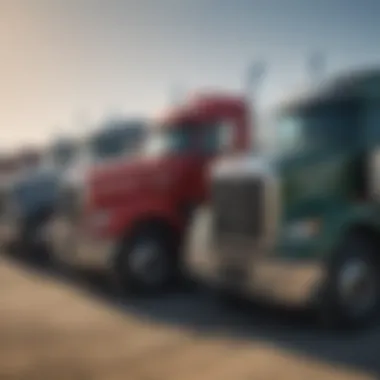 Diverse Selection of Trucks Available A range of trucks lined up for auction at the Tunica venue.