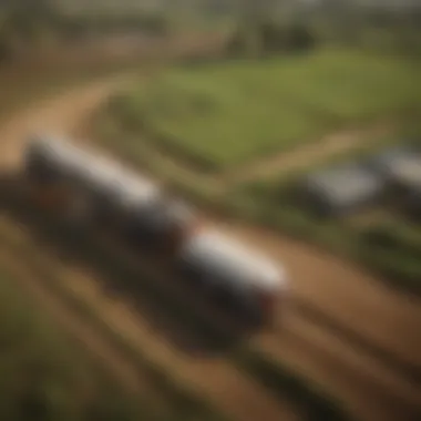 Global supply chain map relevant to fertilizer distribution