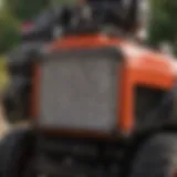 Close-up of a Huskee riding mower air filter showcasing its design and structure