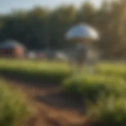 Air quality monitoring station in agricultural landscape