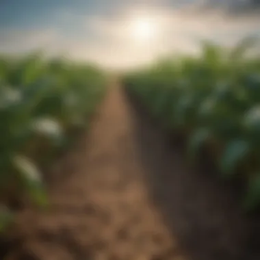 A close-up view of healthy crops thriving in a field, showcasing sustainable agricultural practices.