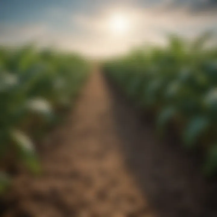 A close-up view of healthy crops thriving in a field, showcasing sustainable agricultural practices.