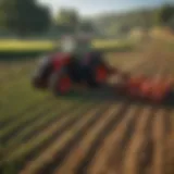 Agricultural landscape showcasing diverse farming methods