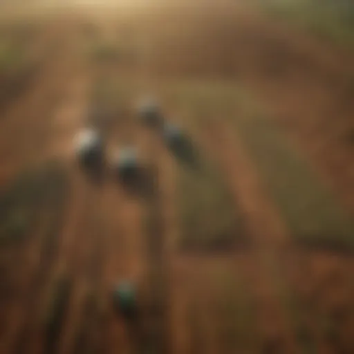 Aerial view of sustainable farming practices in Africa