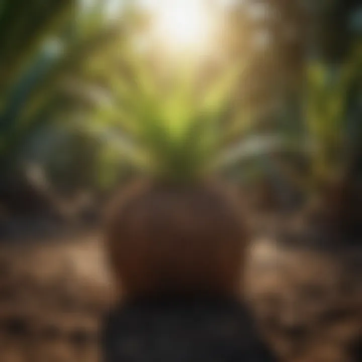 Plant thriving in coconut soil demonstrating its agricultural benefits