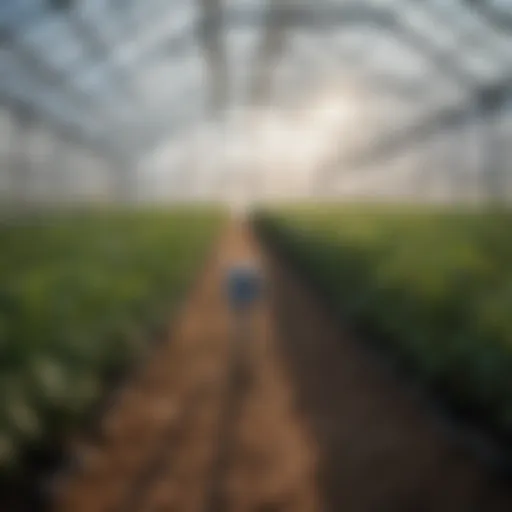 Digital temperature switch installed in a greenhouse