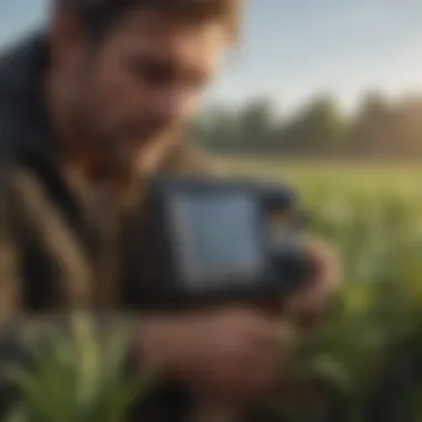 Precision Control by Agricultural Experts Agricultural professional adjusting a digital temperature switch