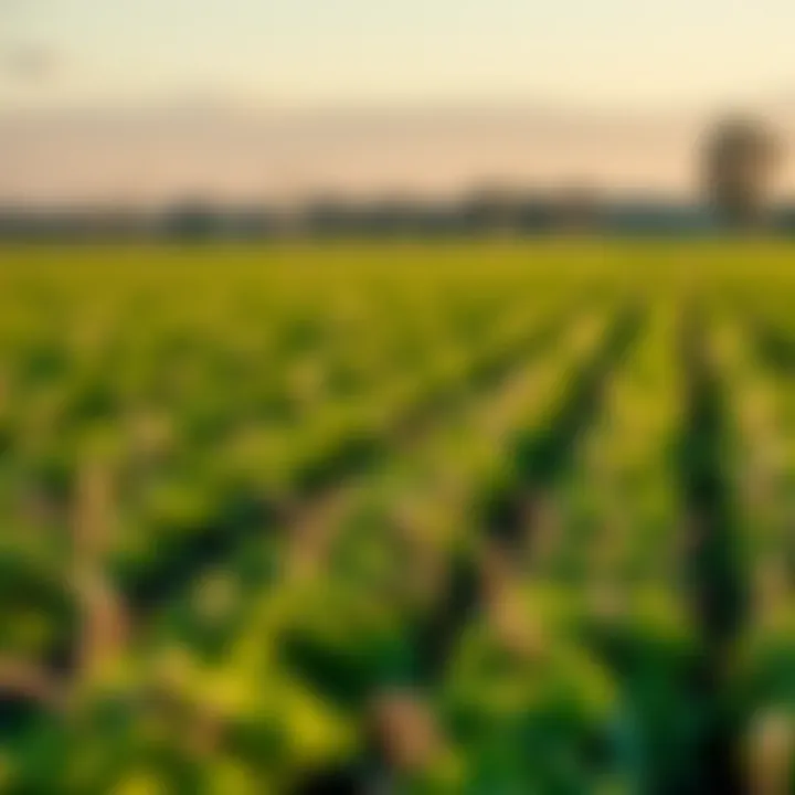 Enhanced Growth in Agricultural Fields A lush agricultural field benefiting from optimized climate control