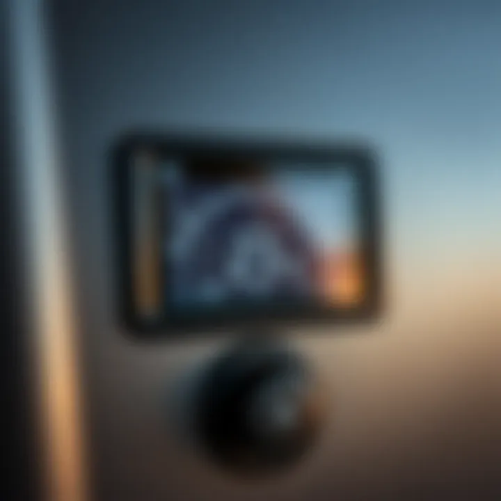 Temperature Control Interface Close-up of a temperature control screen for a dual heater and fan system