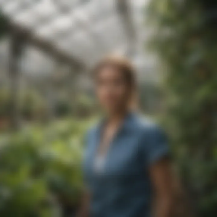 EC reader being used in a greenhouse setting