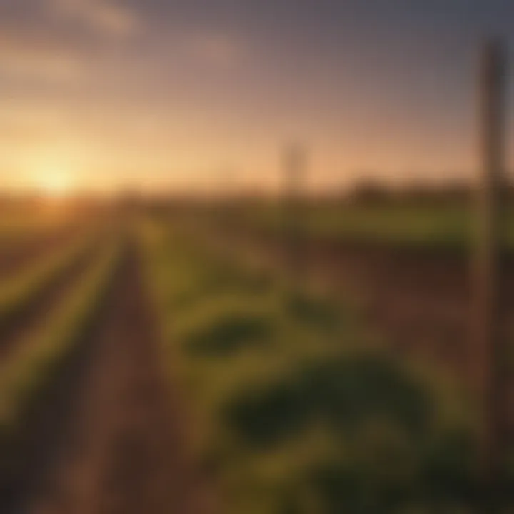 An electric fence string installed along a field