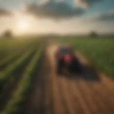 Agricultural field showcasing the effects of insecticide application