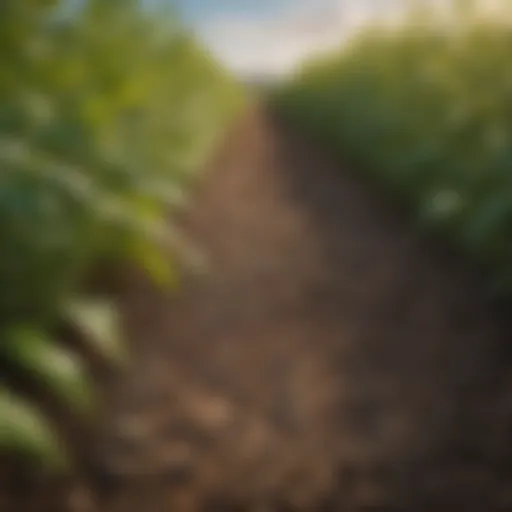 Detailed view of Enlist soybeans in field