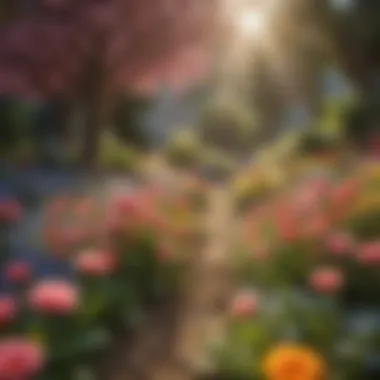 Flourishing Blossoms: The Impact of Fertilizers A vibrant flower garden showcasing various blossoms nurtured by fertilizers