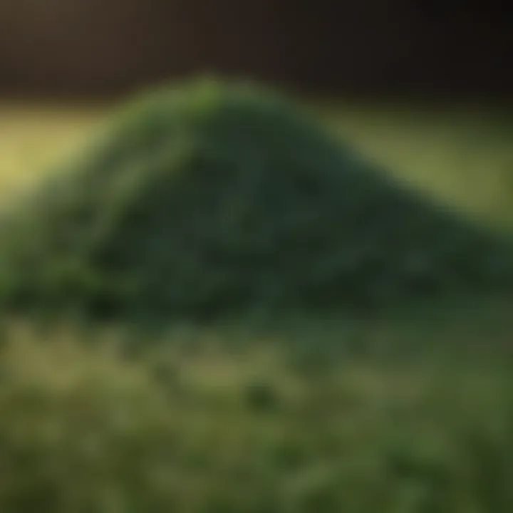 Close-up of organic green fertilizer granules
