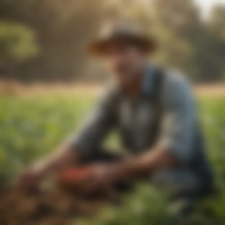 A farmer practicing sustainable agriculture techniques