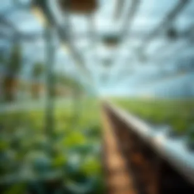 Futuristic Hydroponic Farm A futuristic hydroponic farm illustrating advanced agricultural techniques.