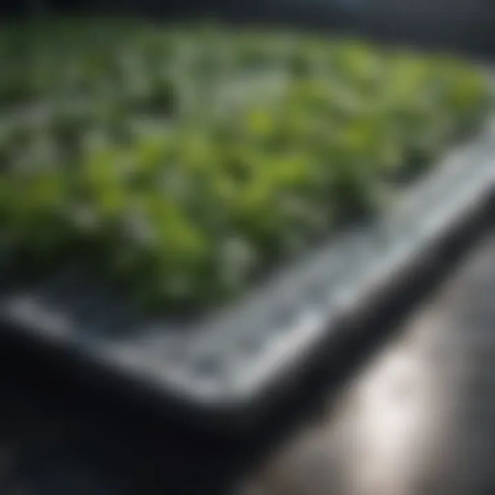 Components of a hydroponic raft kit laid out for examination